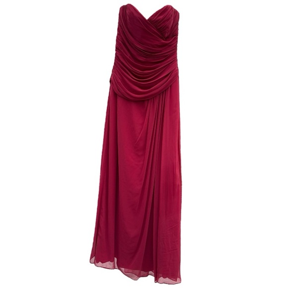 After Six Dresses & Skirts - After Six Red Ruched Strapless Gown for Wedding Guest